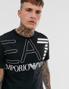 Ea7 Slim Fit Big Logo T-shirt In Black - Black
