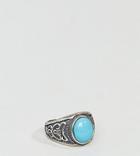 Serge Denimes Turquoise Stone Ring In Solid Silver - Silver