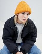 Noisy May Cable Knitted Beanie - Yellow