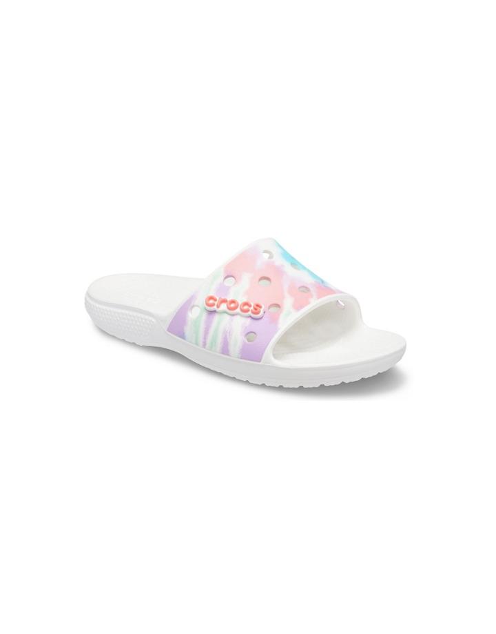Crocs Classic Slides In Pink And Purple Tie Dye-multi