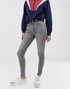 Pull & Bear Mid Rise Skinny Jean In Gray - Gray