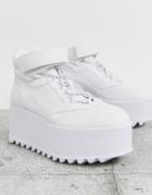 Bershka Eva Flatform Hi Top Sneakers In White