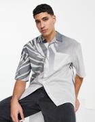 Topman Shadow Print Shirt In Gray-multi