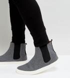 Asos Wide Fit Chelsea Sneakers In Gray Warm Handle - Gray