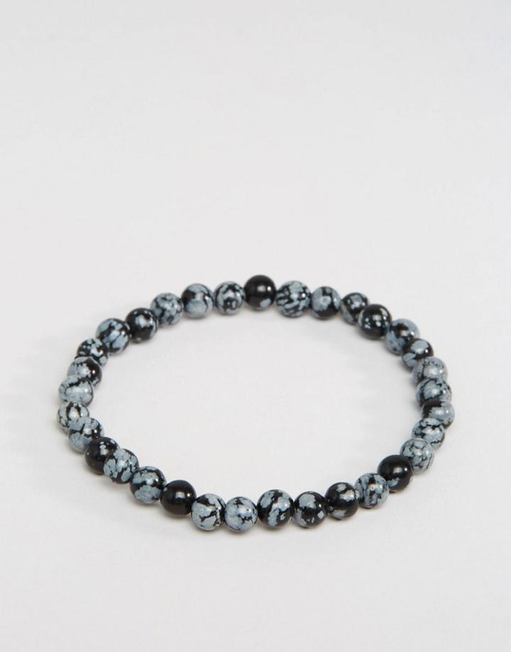 Jack & Jones Beaded Bracelet In Gray - Gray