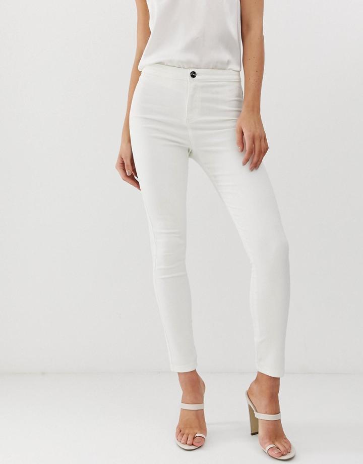 Lipsy Skinny Jeans In White - White