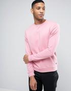 Casual Friday Sweatshirt With Drop Shoulder - Pink