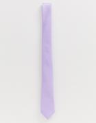 Asos Design Wedding Slim Textured Tie In Purple - Purple