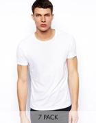 Asos T-shirt With Crew Neck 7 Pack Save 24% - White