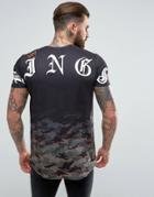 Kings Will Dream T-shirt In Black With Camo Fade - Black