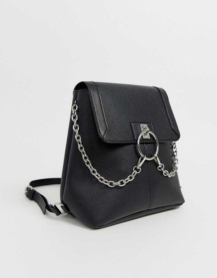 Asos Design Ring Festival Backpack-black