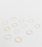 Asos Design Curve Pack Of 12 Rings In Mixed Design In Gold Tone