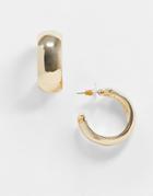 Asos Design Thick Hoop Earrings 30mm In Gold Tone