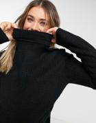 Qed London Turtle Neck Sweater In Black