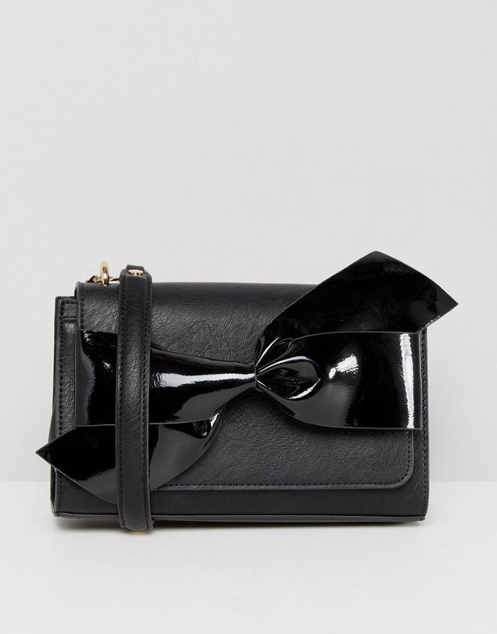 Dune Black Bow Detail Chain Cross Body Bag - Black
