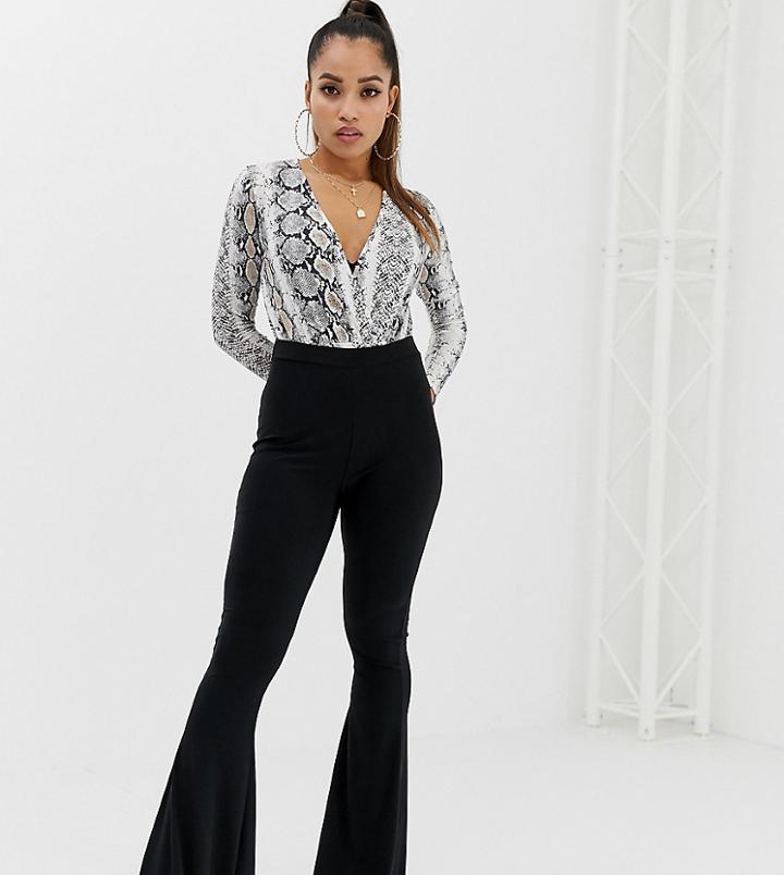 Fashionkilla Petite Flared Pants-black