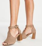 Simply Be Extra Wide Fit T Bar Sandals In Camel-neutral