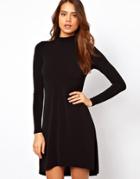 Asos Shift Dress With High Low Hem - Black