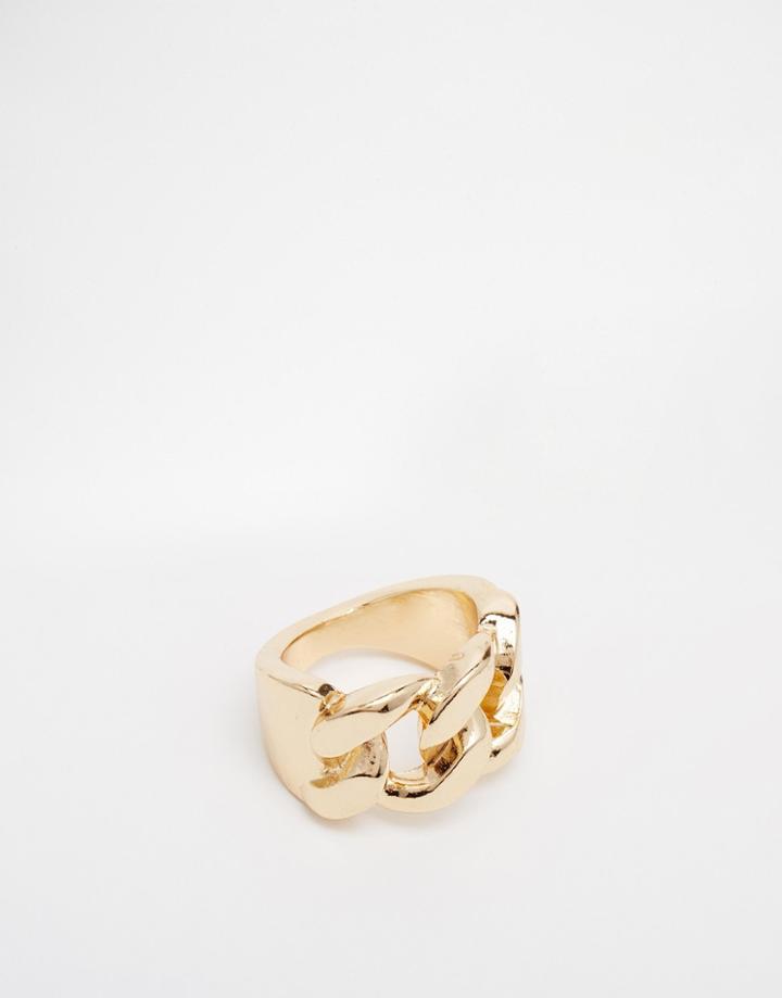Asos Chain Ring In Gold - Gold
