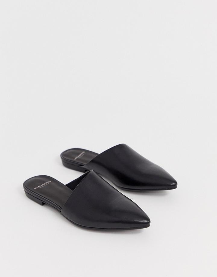 Vagabond Katlin Black Leather Pointed Mules