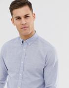 Jack & Jones Essentials Slim Fit Linen Mix Shirt In Light Blue