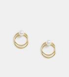 Kingsley Ryan Sterling Silver Gold Plated Double Circle Pearl Earrings - Gold