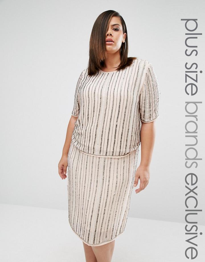 Truly You Embellished Boxy Top Co-ord - Gray