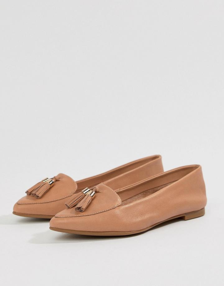 Aldo Tassel Pointed Ballet Flats - Beige