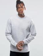 Asos Sweatshirt With Turtleneck In Gray Marl - Gray