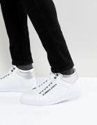 Versace Jeans High Top Sneakers In White With Badge Logo - White