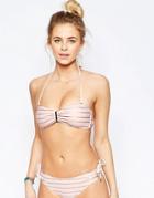Ted Baker Rose Gold Stripe Bandeau Bikini Top - Pink