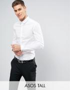 Asos Tall Slim Shirt With Stretch In White - White