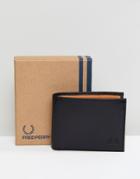 Fred Perry Contrast Internal Leather Wallet In Black - Black
