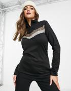 Protest Zaza 1/4 Zip Top In Brown-black
