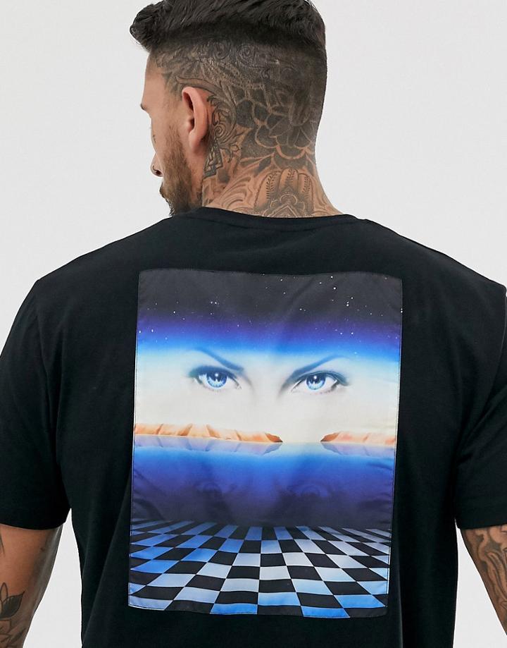 Asos Design Relaxed T-shirt With Large Back Print-black