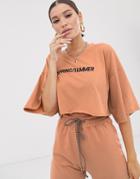 Public Desire X Lissy Roddy Relaxed Crop T-shirt Two-piece - Brown