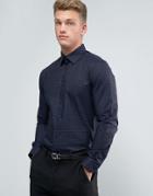 Burton Menswear Slim Smart Shirt In Polka Dot - Navy