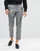 Asos Skinny Crop Smart Pants With Paisley Print - Green