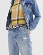 River Island Belt With Double Circle Buckle In Zebra Print-white