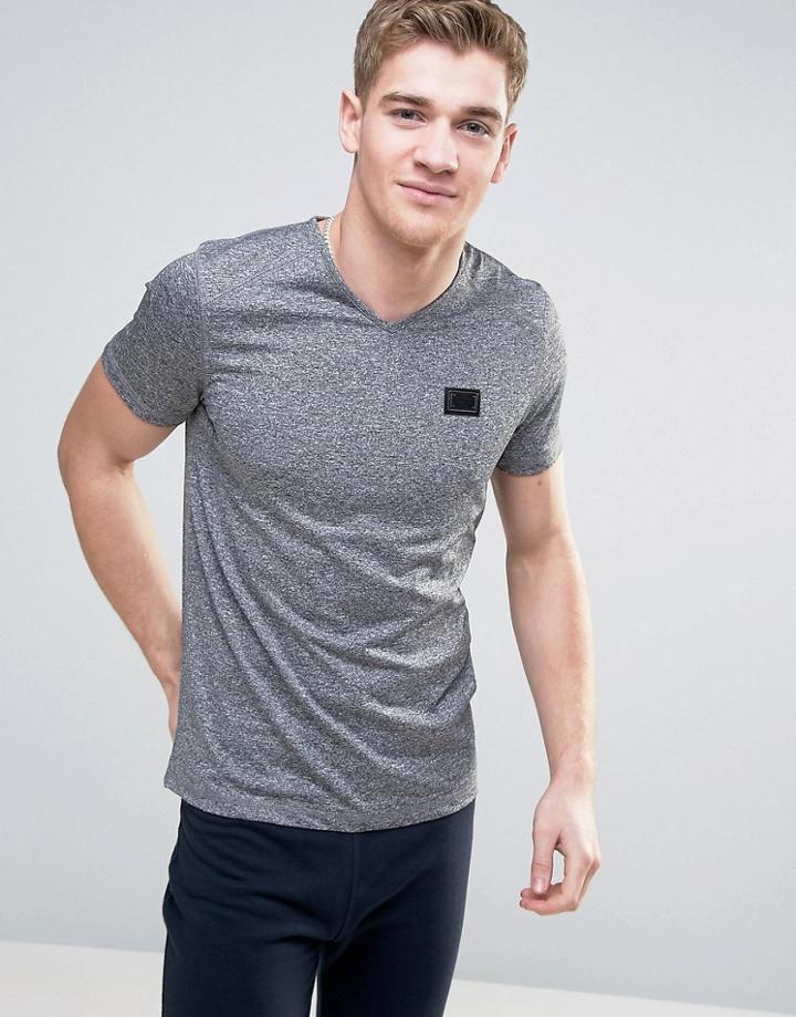 Born Rich V Neck T-shirt - Gray