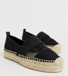 Stradivarius Mesh Panel Espadrilles In Black