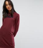 Fila Tall Oversized Sweater Dress With Logo And Pocket Detail-red