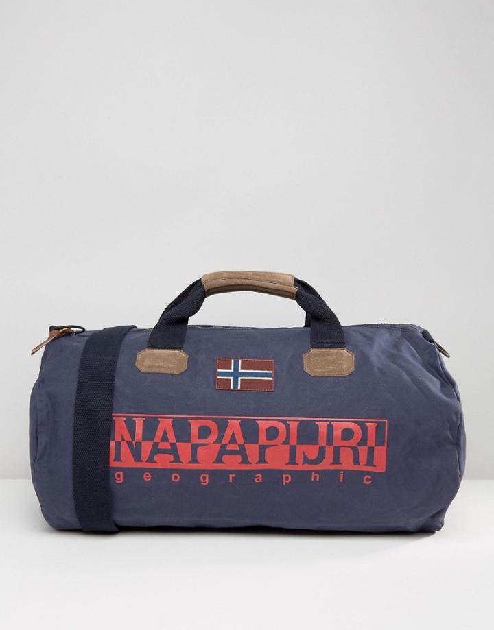 Napapijri Bering Duffle Bag In Blue - Blue