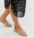 Asos Design Wide Fit Jiffy Studded Espadrilles - Pink