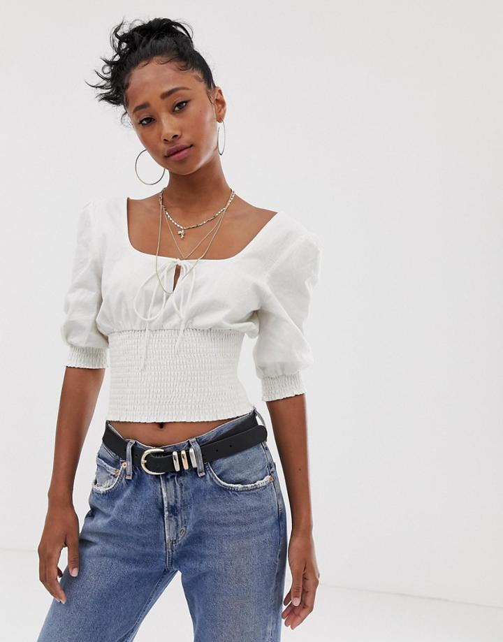 Emory Park Milkmaid Top With Gathering