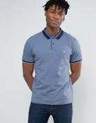 Original Penguin Pique Polo Birdseye Contrast Collar Slim Fit In Navy - Navy
