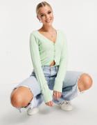 Hollister Ribbed Cardigan In Light Green