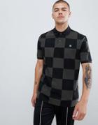 G-star Checkerboard Polo Shirt In Black - Black