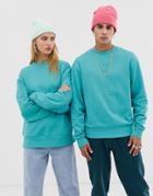 Collusion Unisex Sweatshirt In Teal - Blue