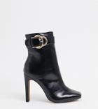 Asos Design Wide Fit Envy High Ankle Buckle Boots In Black